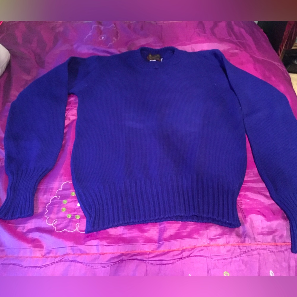 Vintage New old stock Royal blue Cheerleader sweater. Pre washed but never worn